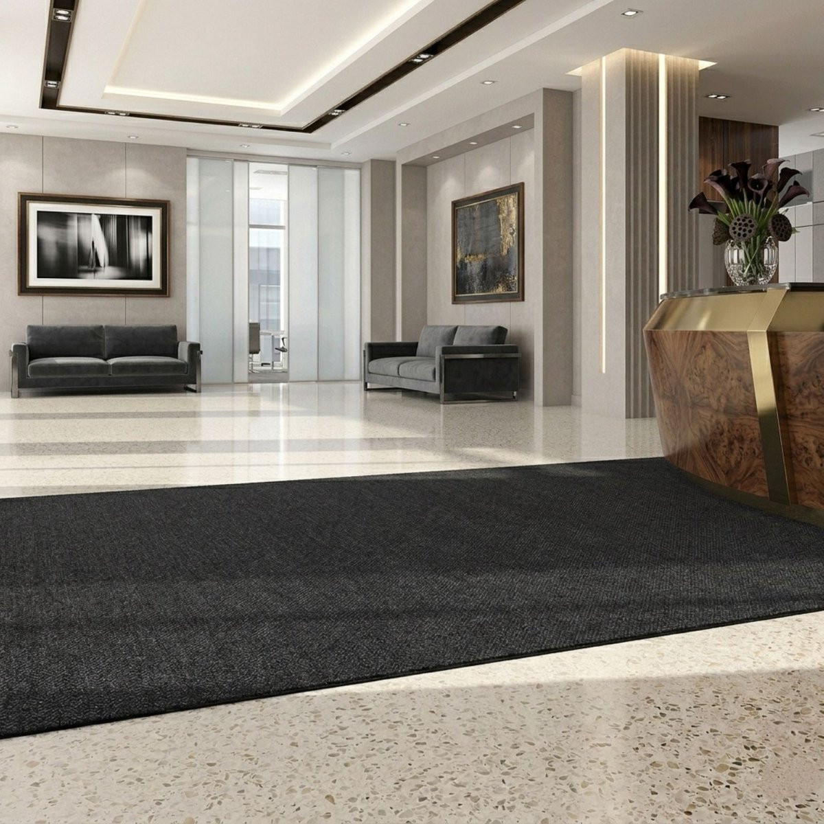 Floordirekt Vuilvangmat Hong Kong Antraciet 80 x 500 cm