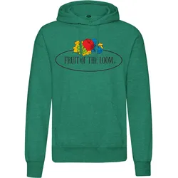 Fruit of the Loom Fruit of the Loom Kapuzenpullover mit großem Vintage-Logo, retro grün meliert - Vintage-Logo groß, L