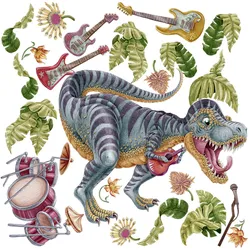 WANDAUFKLEBER 130x193cm - Musikalischer Dino