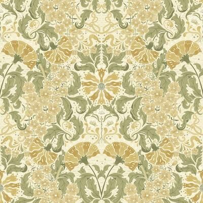 A-Street Prints Ojvind Gold Floral Ogee Wallpaper