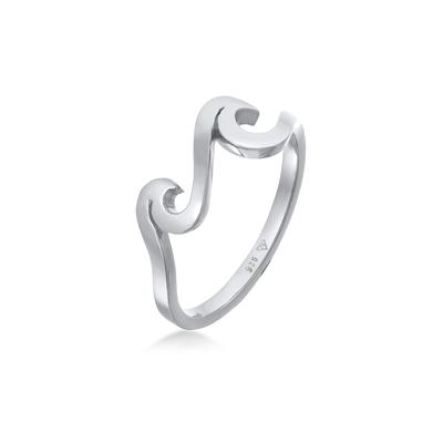 Silberring ELLI "Ring Wellen Wave Ozean Maritim 925 Silber" Gr. 58, silber, Fingerringe, Damen, 58, Silber 925 (Sterlingsilber), Silberring