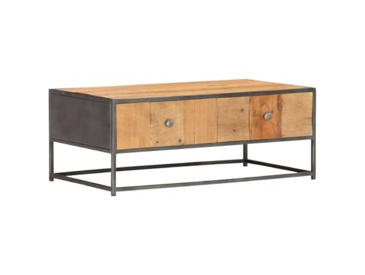 HEFZGDB Couchtisch 90x50x35 cm Altholz Massiv Handgefertigt Industriestil Antik Kaffeetisch Wohnzimmertisch Beistelltisch Nachttisch Solide Stabil Langlebig Einzigartiges Unikat