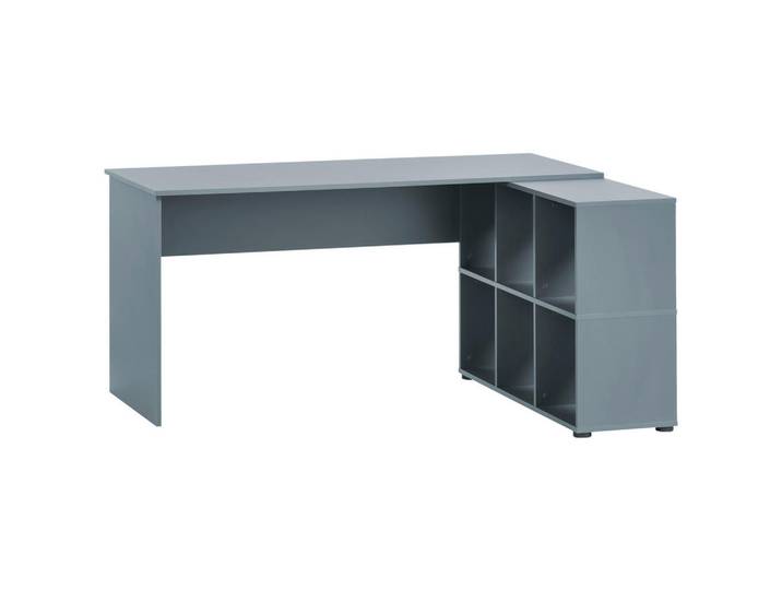 Mid.you Schreibtisch, Blau, 121.6x73.6x150 cm, Stauraum, in verschiedenen Holz-Dekoren erhältlich, Büromöbel, Schreibtische, Schreibtische