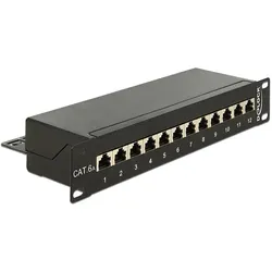 DELOCK 10" Patchpanel 12 Port Cat.6A schwarz