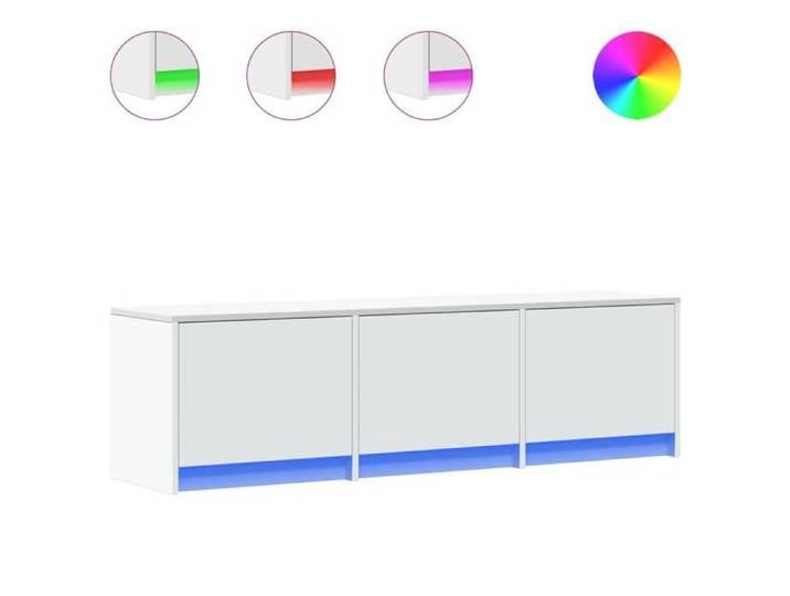 Black Month Armoire TV LED Blanc en Bois d'ingénierie Meuble TV suspendu Design rectangulaire awf54l