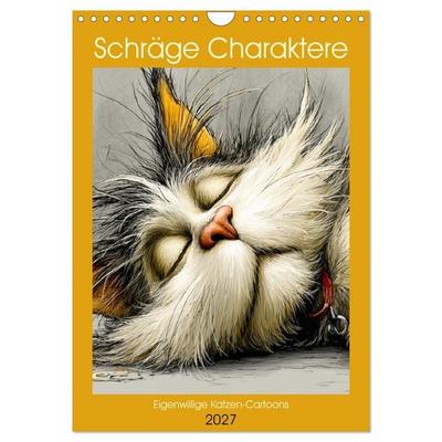 Schräge Charaktere. Eigenwillige Katzen-Cartoons (Wandkalender 2027 DIN A4 hoch), CALVENDO Monatskalender