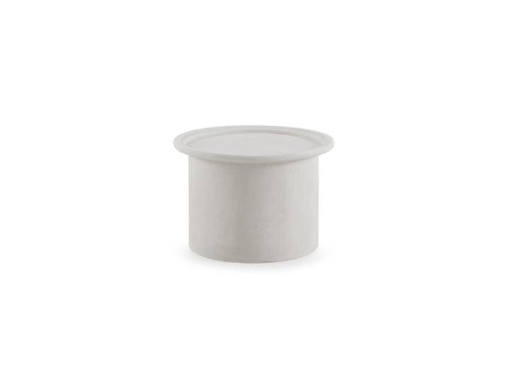 Table basse 60 cm diamètre en polyresine ciment blanc
