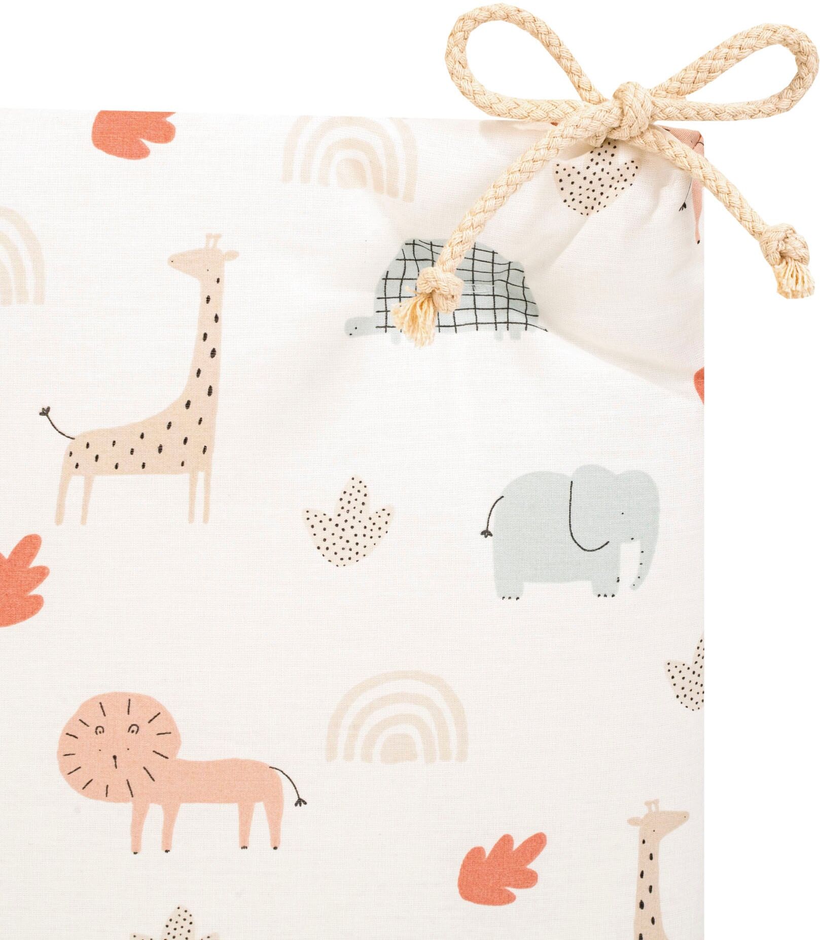 Bettnestchen JULIUS ZÖLLNER "Organic, Wild Friends", bunt (wild friends), Obermaterial: 100% Baumwolle. Füllung: 100% Polyester, Bettnestchen, Bettnestchen, Made in Germany wild friends Einheitsgröße