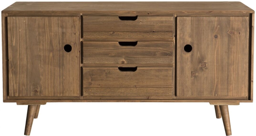 Buffet scandinave 2 portes 3 tiroirs en pin - Andy