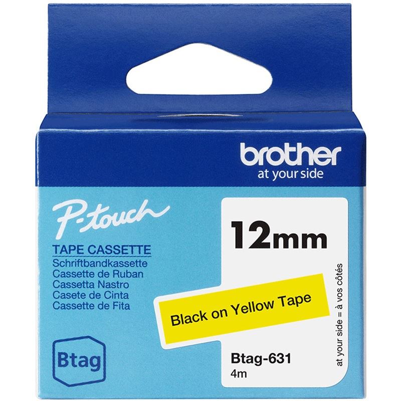 Brother Schriftband 12mmx4m schwarz/gelb BTAG-631