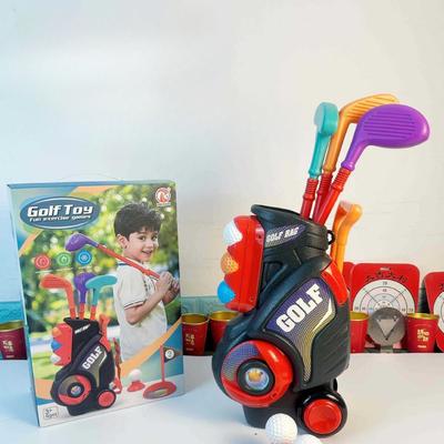 Perfect Picks Market Golf Cart For Kids, Toddler Golf Club Set, Christmas Gift For Boys & Girls black Golf Set