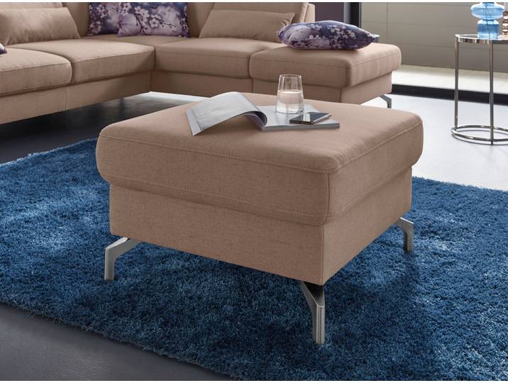 Hocker SIT & MORE Percy , beige, B:72cm H:46cm T:72cm, Hocker, Hocker, Fusshöhe 15cm, wahlweise mit unterschiedlichen Fussfarben