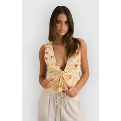 Rhythm Wildflower Tie Tank Top white Gr. M