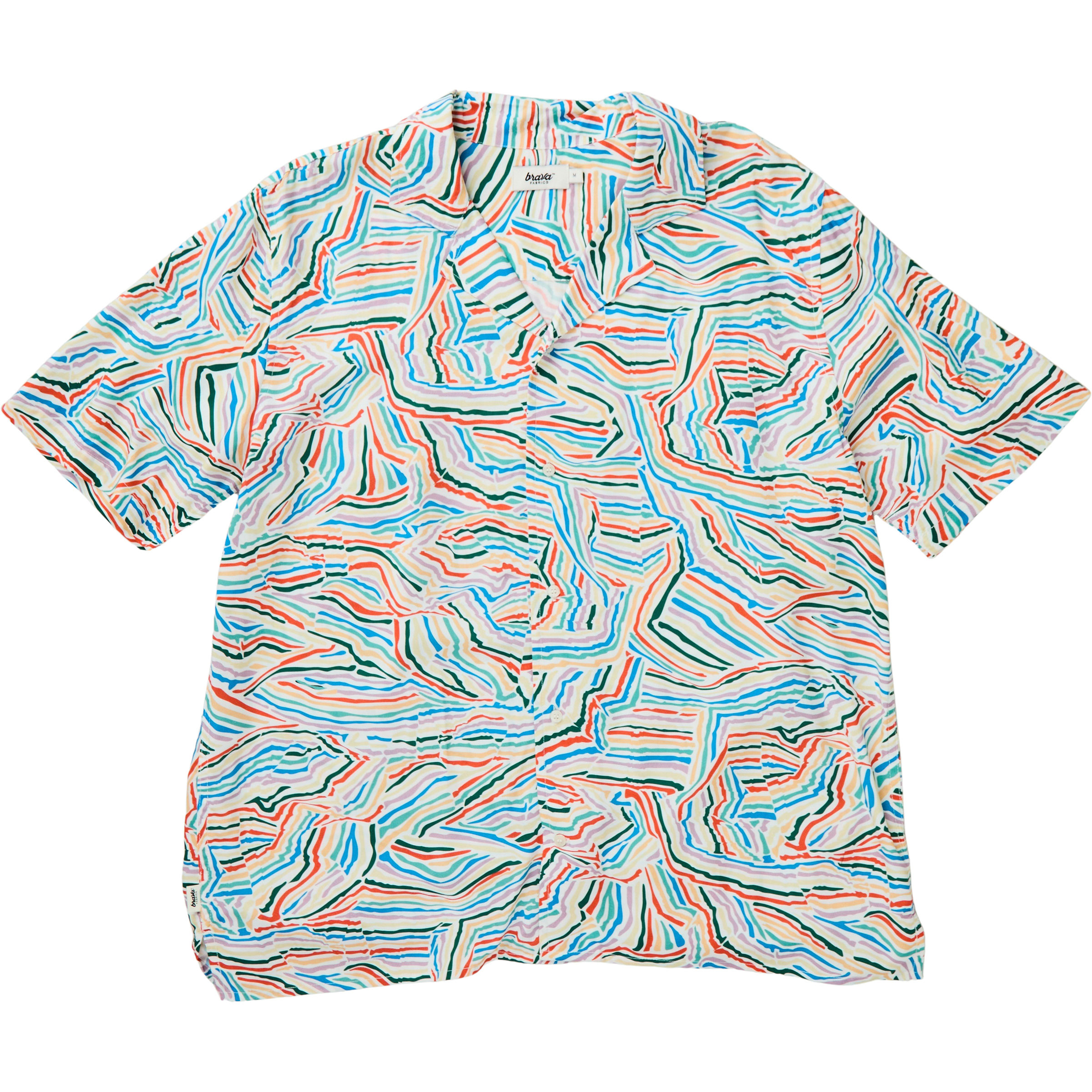 Brava Fabrics Messy Stripes Aloha Herren Hemden weiss Größe S Lifestyle Schnell trocknend