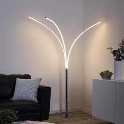 JUST LIGHT LED Stehlampe "MAJA", silber (silberfarben), 3, H: 215cm, 1 Stk., Leuchten, LED Stehlampe