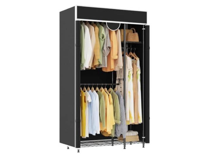 IDEALHOUSE Stoffschrank, Kleiderschrank Mit Abdeckung Mobiler Kleiderschrank aus Karbonstahl, höhenverstellbar - Regalböden & Haken - 720 lbs, 40×110×194 cm