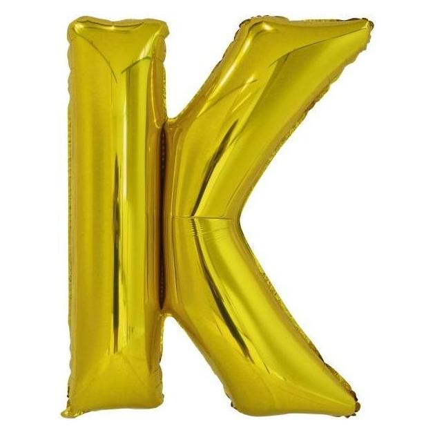 Riethmüller Grosser Buchstabe K Gold Folienballon N34 verpackt (5x) (9909586)