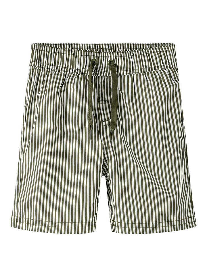 name it Badeshorts "Zeer" in Khaki/ Weiß - 98