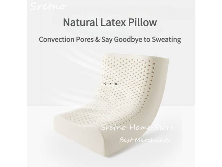 SRETNO Thai oreillers en Latex naturel oreiller ergonomique protège-cou oreiller ondulé en Latex adulte 60x40x10 cm oreillers de Massage pour dormir