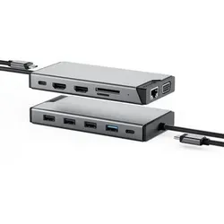 ALOGIC DUCDDV3V2 laptop-dockingstation & portreplikator Kabelgebunden USB 3.2 Gen 1 (3.1 Gen 1) Type-A + Type-C Grau