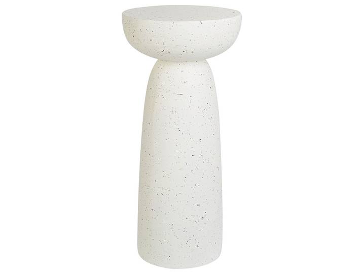 BEISTELLTISCH Beton cremeweiß Terrazzo Optik rund 33 cm Cadini