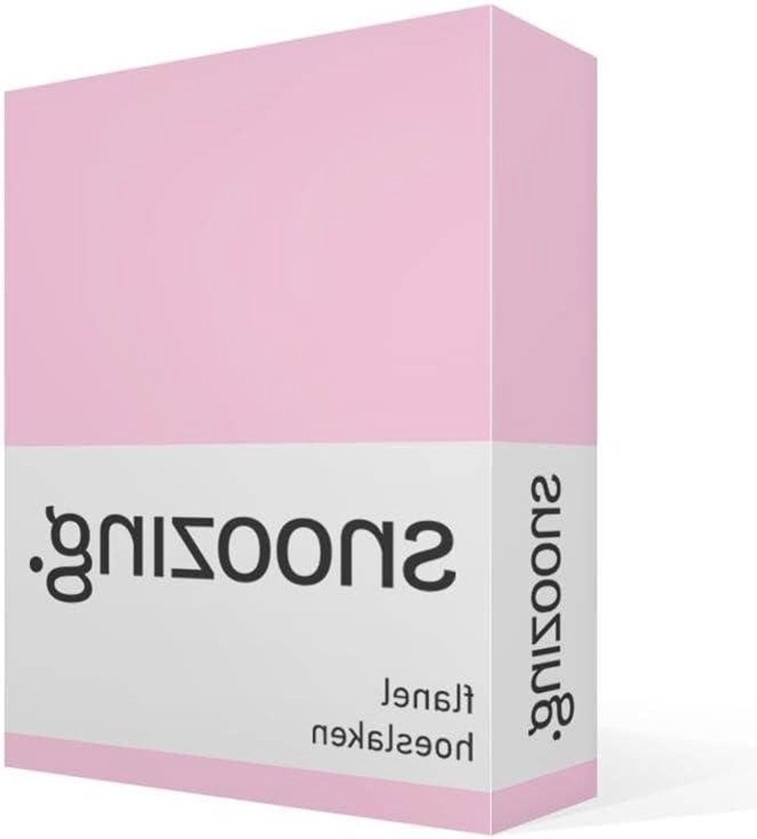 Merkloos Flanel Hoeslaken - Roze - 160x210/220 cm