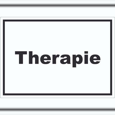 HB-Druck Therapie Aufkleber mit Text Raum Behandlung waagerecht A2 (420x594mm)
