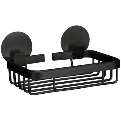 Seifenablage KLEINE WOLKE "Rocco", schwarz, B:14cm H:3,7cm T:11,4cm, Aluminium, Seifenhalter, Aluminium