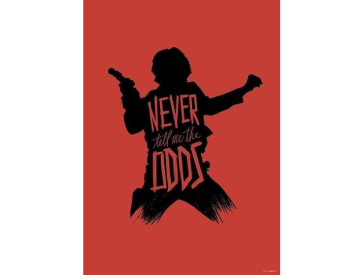 Komar Wandbild - Star Wars Silhouette Quotes Han Solo - Größe: 50 x 70 cm (ohne Rahmen) - Dekoration, Kinderzimmer, Poster, Kunstdruck