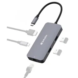 verbatim Multiport-Adapter CMH-05 silber