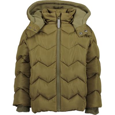 Winterjacke BLUE SEVEN "Jungen Winterjacke mit abnehmbarer Kapuze", Jungen, Gr. 128, grün (7880, oliv), 100% Polyester, Basic normal, hoch geschlossener Ausschnitt, gerader Abschluss, Jacken Winterjacke