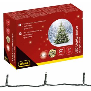 Idena Lichterkette 8325052, für Innen und Außen, warmweiß, mit Timerfunktion, 20 LED, 3,9 m