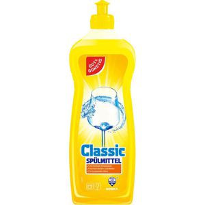 Gut&Günstig Spülmittel Classic, Zitrone, hohe Fettlösekraft, mikroplastikfrei, Flasche, 1 Liter
