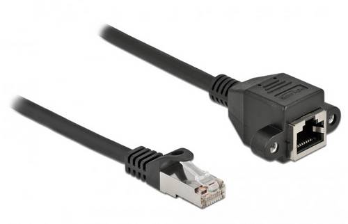 Delock 86998 RJ45 Patchkabel CAT 6a S/FTP 0.25m Schwarz 1St.
