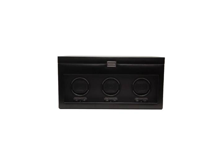 Uhrenbeweger „Heritage Triple Watch Winder“ mit zusätzlichem Stauraum Leder Schwarz WOLF
