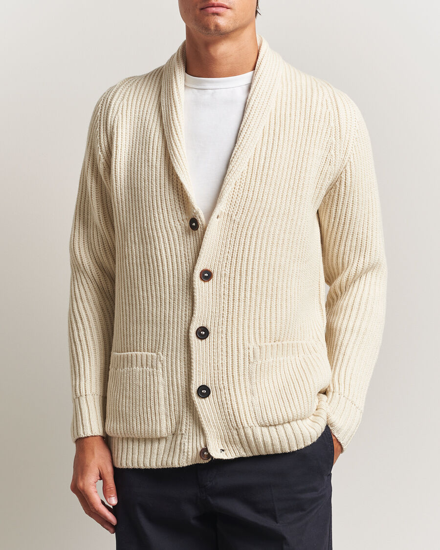 Gloverall Shawl Collar Cardigan Ecru men XL Hvid