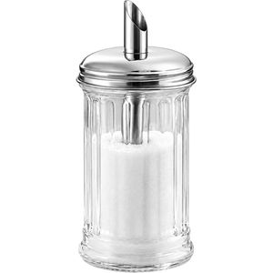 Westmark Zuckerstreuer New York, Dosierer mit Ausgießrohr, für Kristallzucker, aus Glas mit Edelstahldeckel, 300 ml