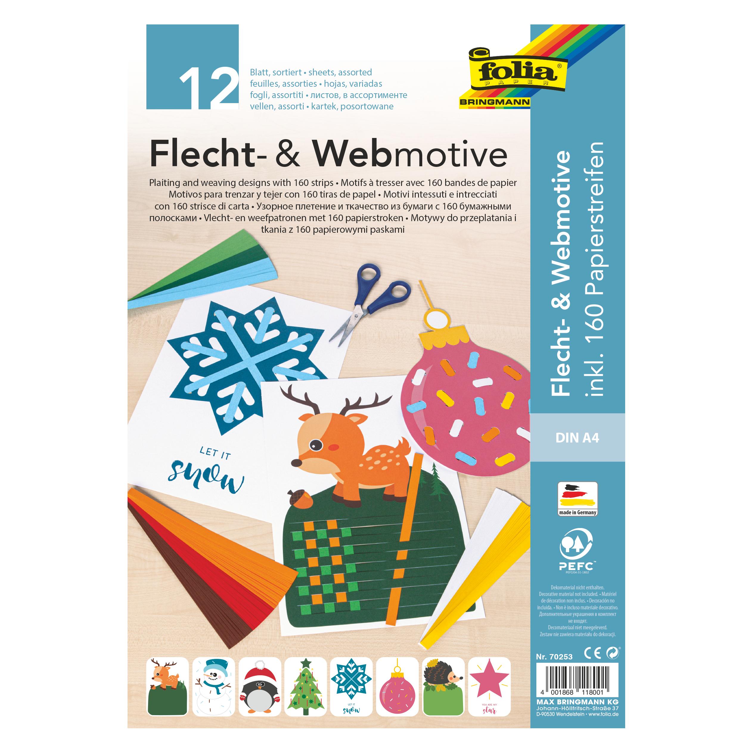 Folia Flecht- & Webmotive Set "XMAS", DIN A4, 12 Blatt (1x) (70253)