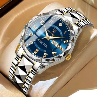 Uplifted Finds Poedagar Luxury Men Quartz Watch Waterproof Luminous Date Week gold Black