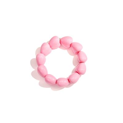 Perlenarmband ADELIA´S "Armbänder Armband Perlenarmband mit markantem Design", pink (rosa), Armbänder, Damen, Edelstahl, Perlenarmband, trendig mit elf großen Perlen