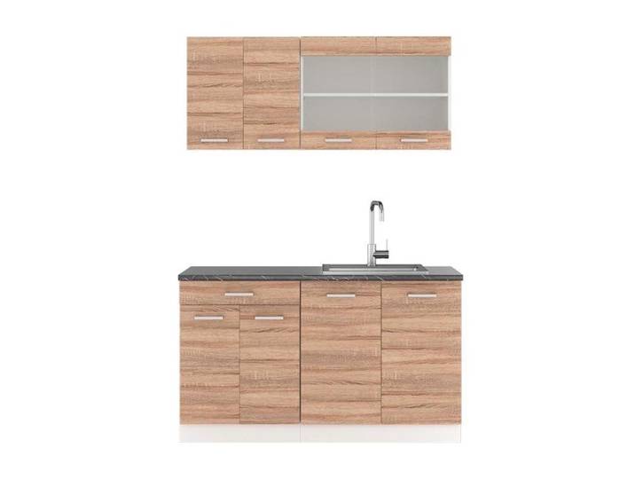 Cuisine R-Line 140cm PT Anthracite Sonoma/Blanc Vicco 42396