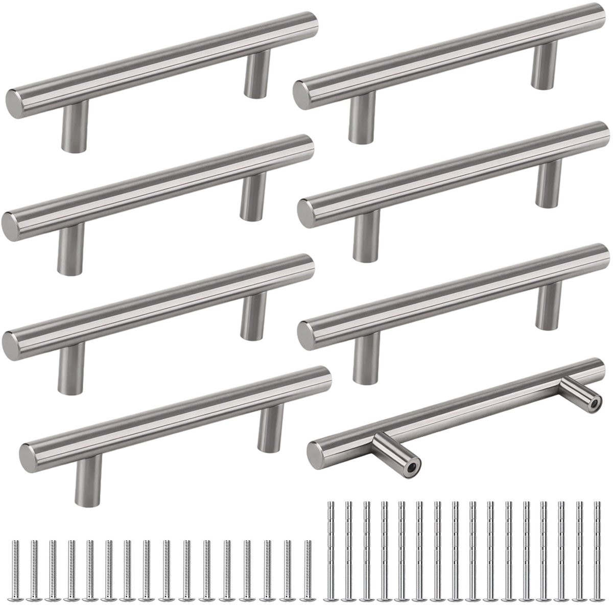 Dailygoods Zilveren Meubelgrepen Set van 8 - 128 mm