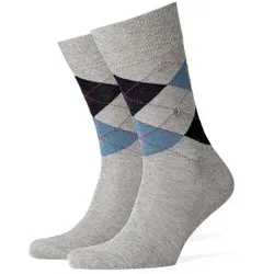 Burlington Manchester Mercerised Cotton Sock Blau Muster Gr 40/46 Herren