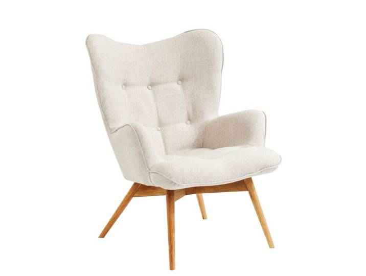 Kare Design Vicky Sessel - Textilgewebe Ecru beige Skandinavisch