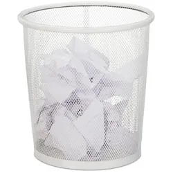 Relaxdays Papierkorb Drahtgeflecht Weiß