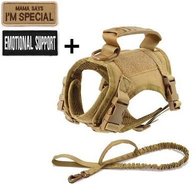 Uplift Essentials Professional Tactical Adventure Cat Harness And Leash Set khaki