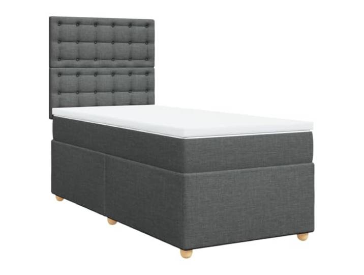 Makastle Boxspringbett mit Matratze Dunkelgrau 90x190 cm Höhenverstellbares Kopfteil