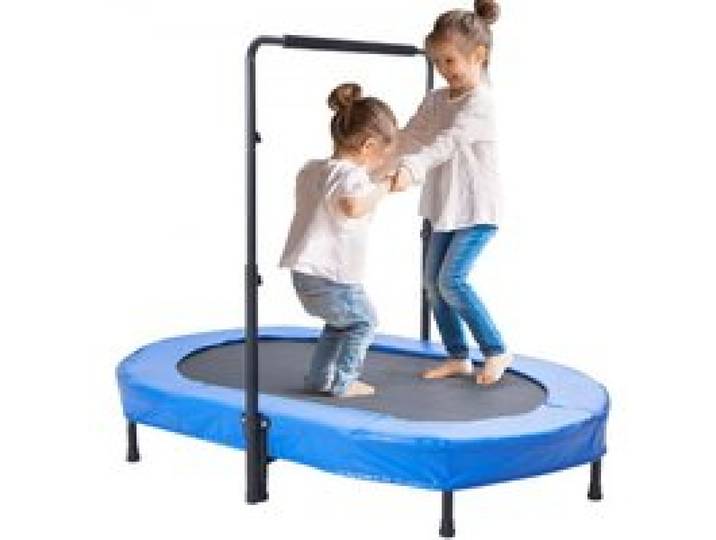 VEVOR Kindertrampoline Binnen/Buiten Trampoline Opvouwbare Mini Trampoline met Handvat, Rebounder Trampoline Tuintrampoline voor Peuters, Verjaardagscadeau voor Kinderen vanaf 3 Jaar voor Plezier, Blauw