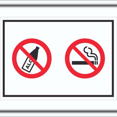 HB-Druck Schild Alkohol Rauchen verboten Symbol A6 (105x148mm)