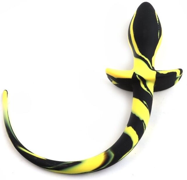 Kinky Puppy Plug Queue de chien Dog Tail 7.5 x 3.1cm Noir-Jaune